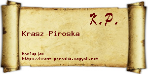 Krasz Piroska névjegykártya